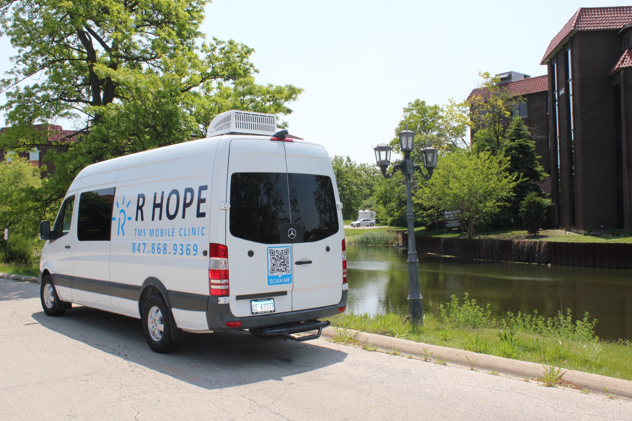 Rear exterior of the R Hope mobile clinic
